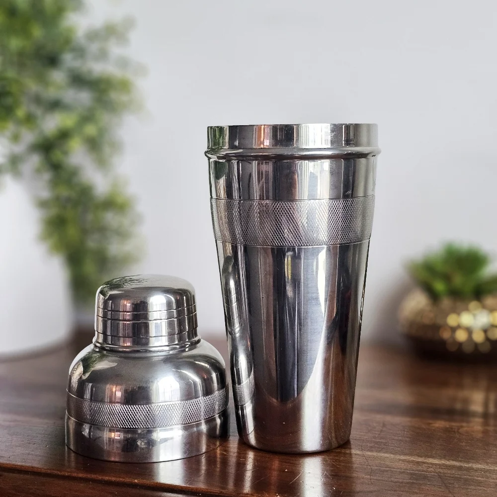 Grey Goose Vodka Stainless Steel Cocktail Shaker & Martini Glass Set Barware